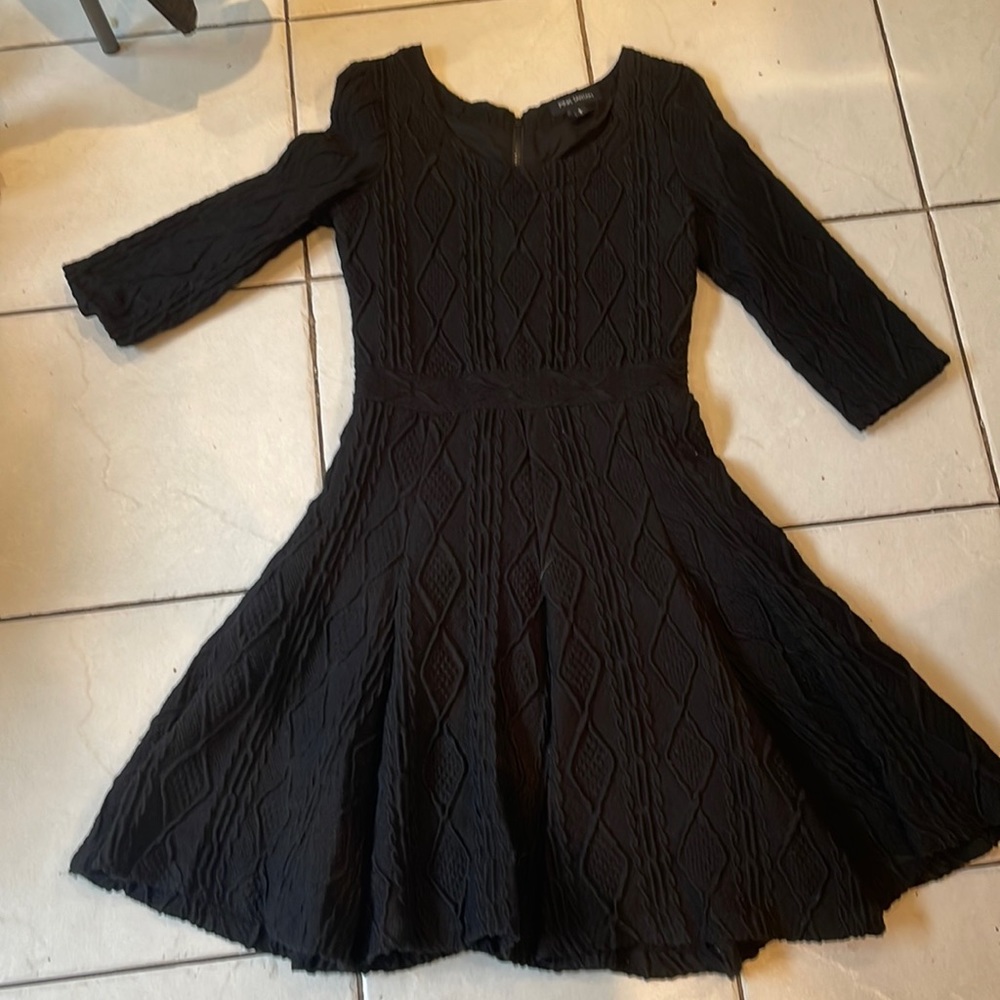 Pink Tartan Black Knit Dress
